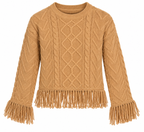 Phoebe Cabled Fringe Sweater