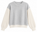 Phoebe Cable Sleeve Sweatshirt