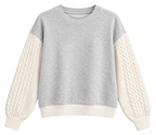 Phoebe Cable Sleeve Sweatshirt