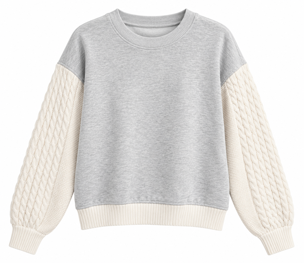 Phoebe Cable Sleeve Sweatshirt