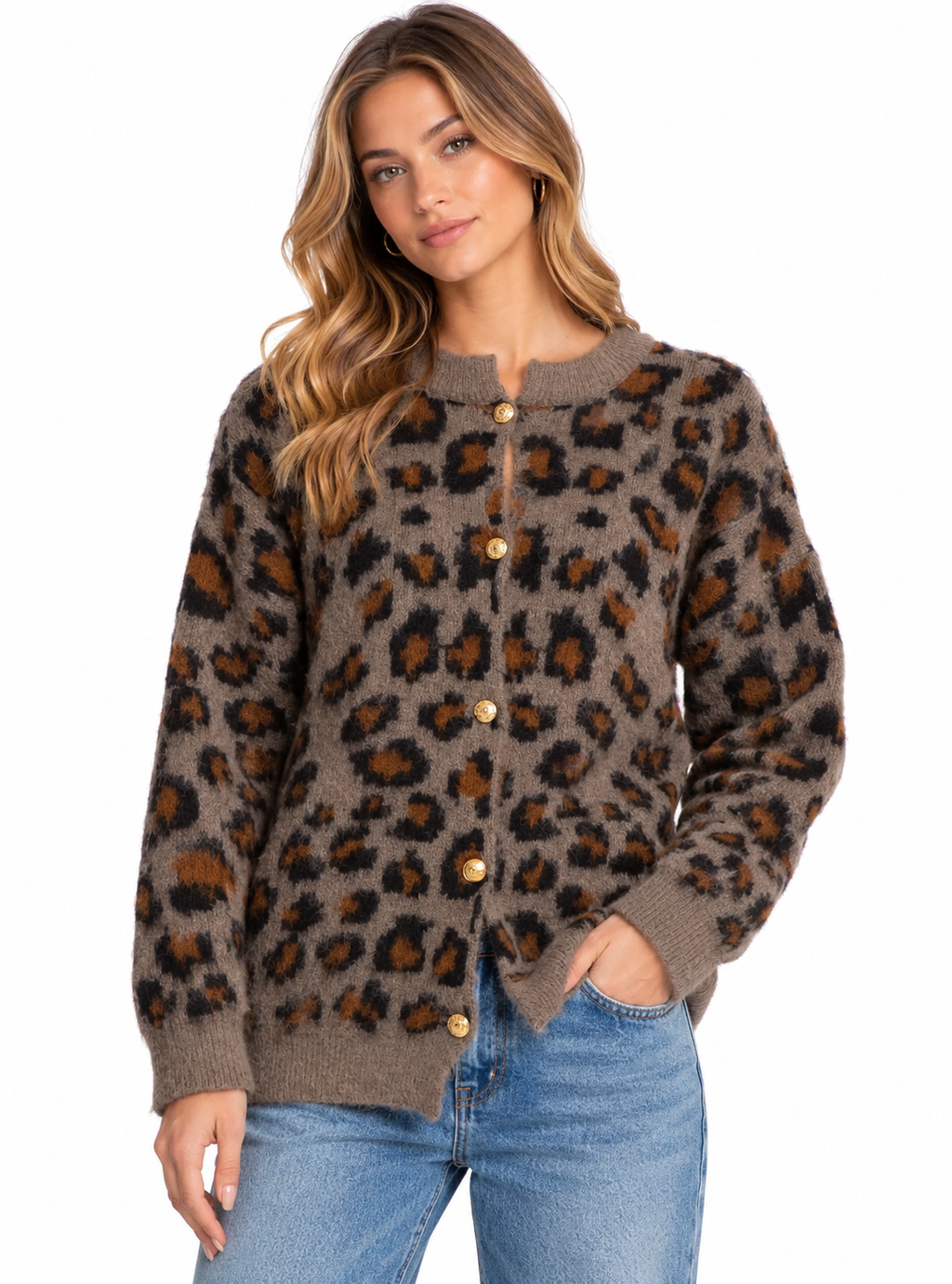 Oversized Sweater Cheetah Print