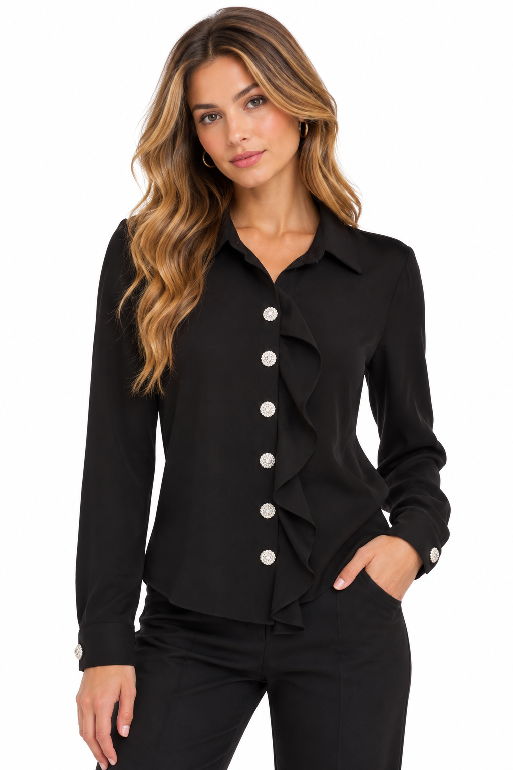 Proper Ruffle Front Blouse