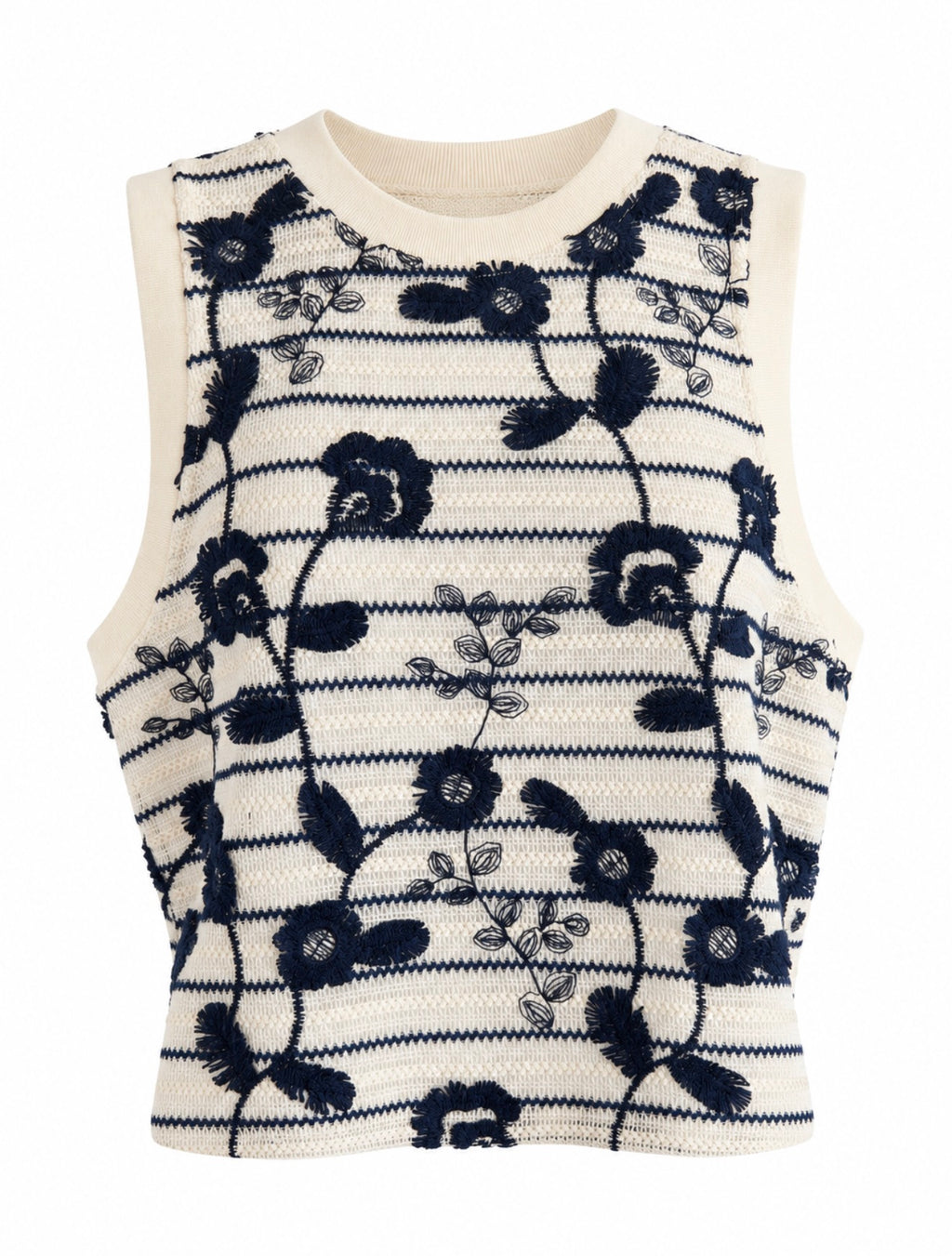 Allison New York Embroidered Floral Sweater Tank