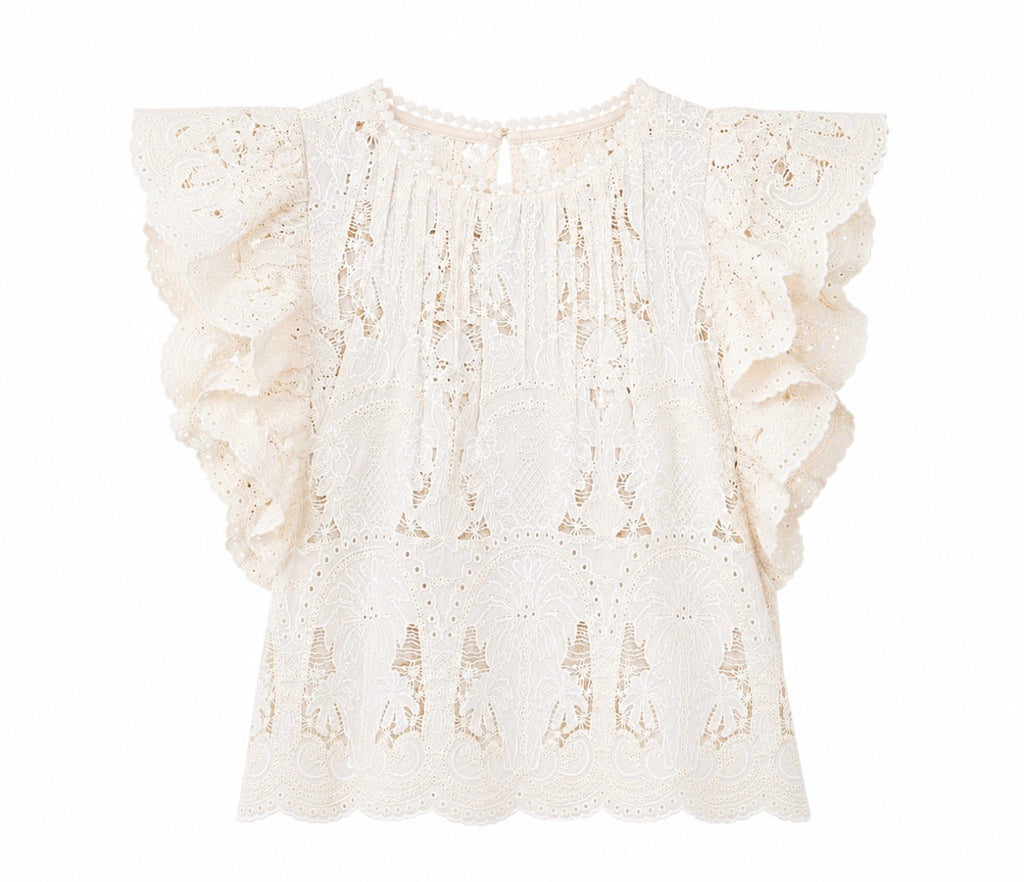 Stellah Hanna Cream Lace Top