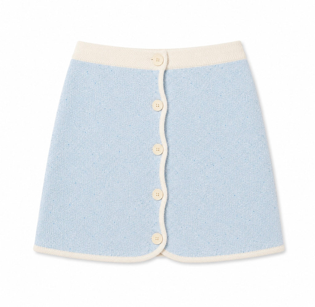 Central Park West Celeste Tweed Yarn Skirt