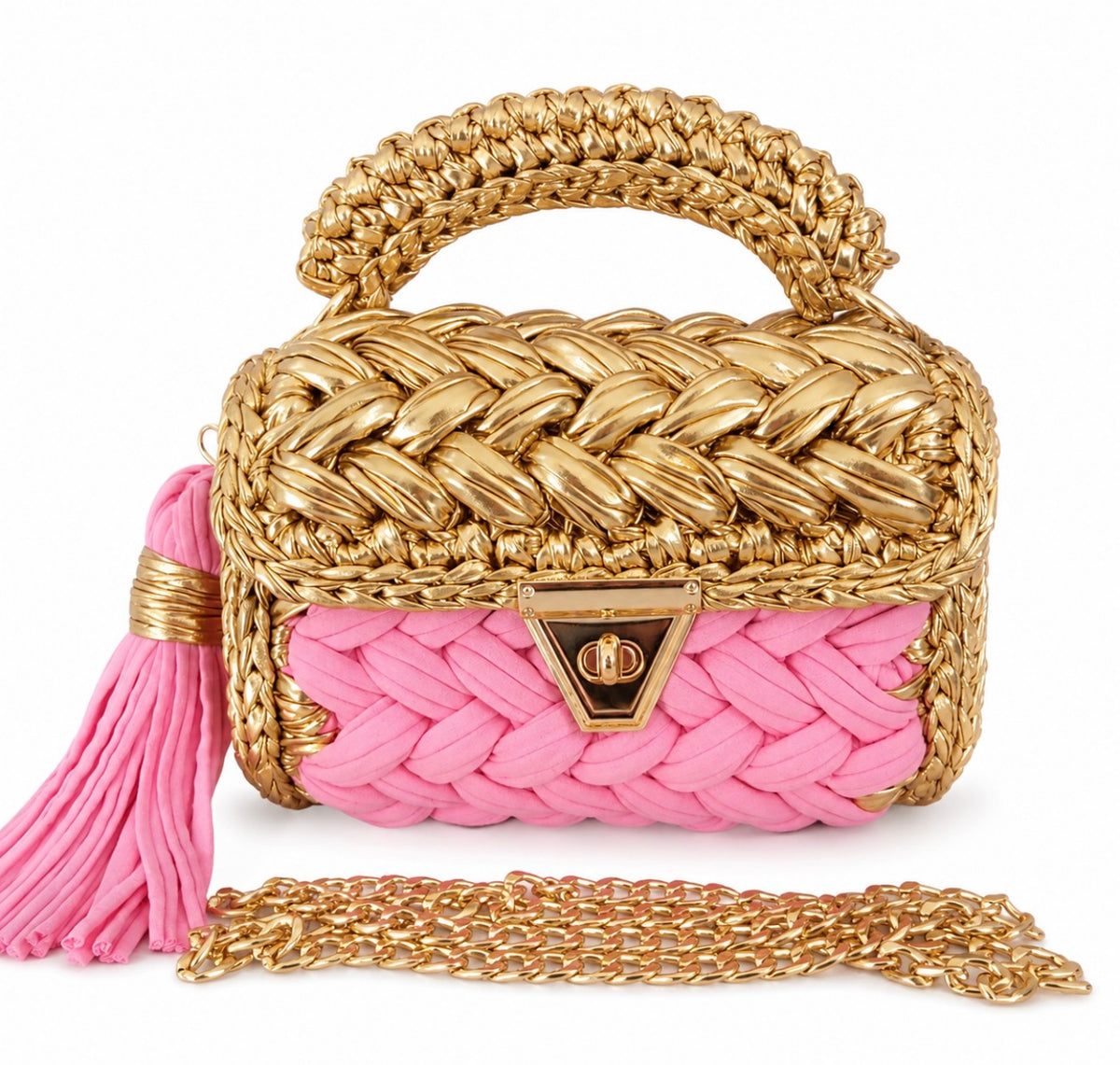 Pink Crochet Bag