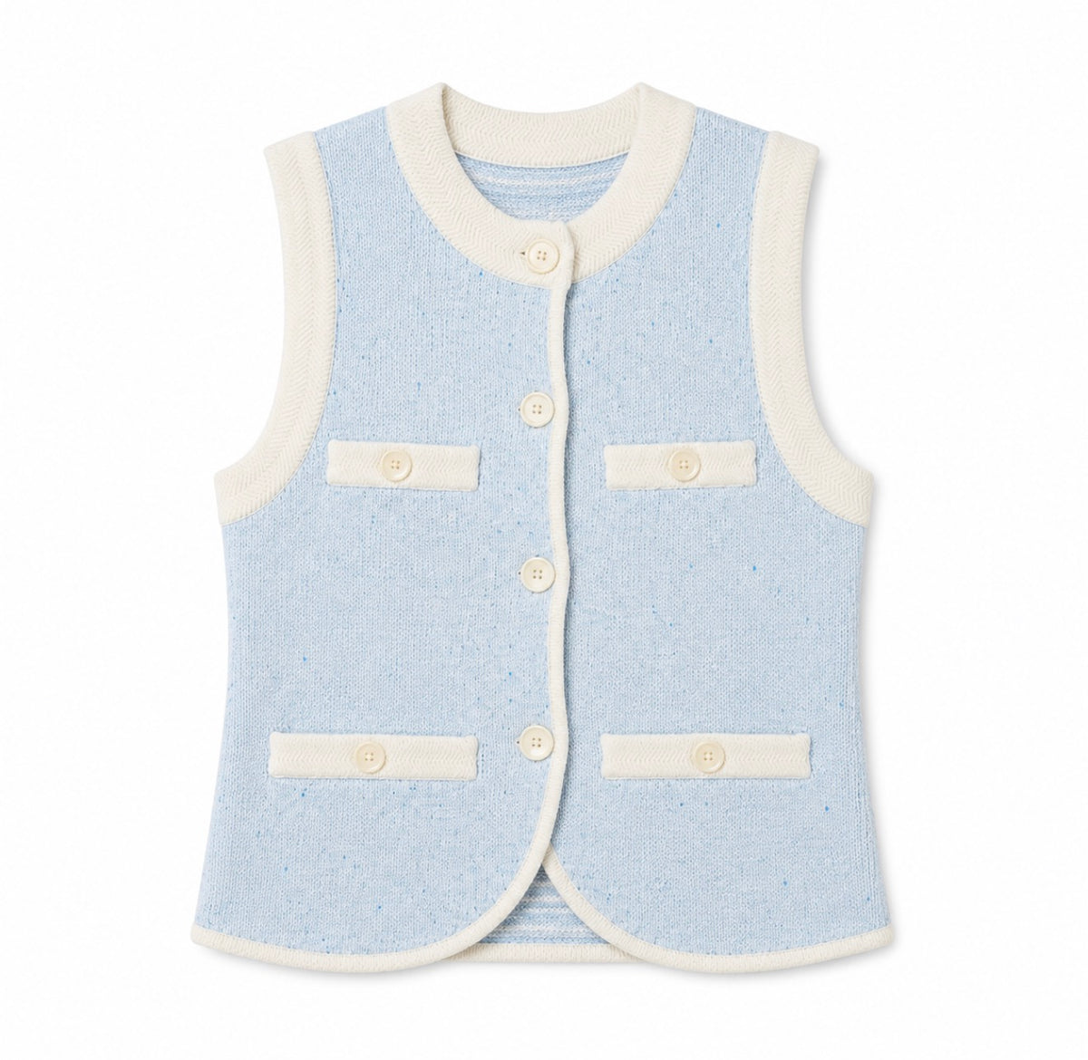 Central Park West Celeste Tweed Yarn Vest