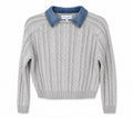 Central Park West Grey & Denim Sweater