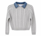 Central Park West Grey & Denim Sweater