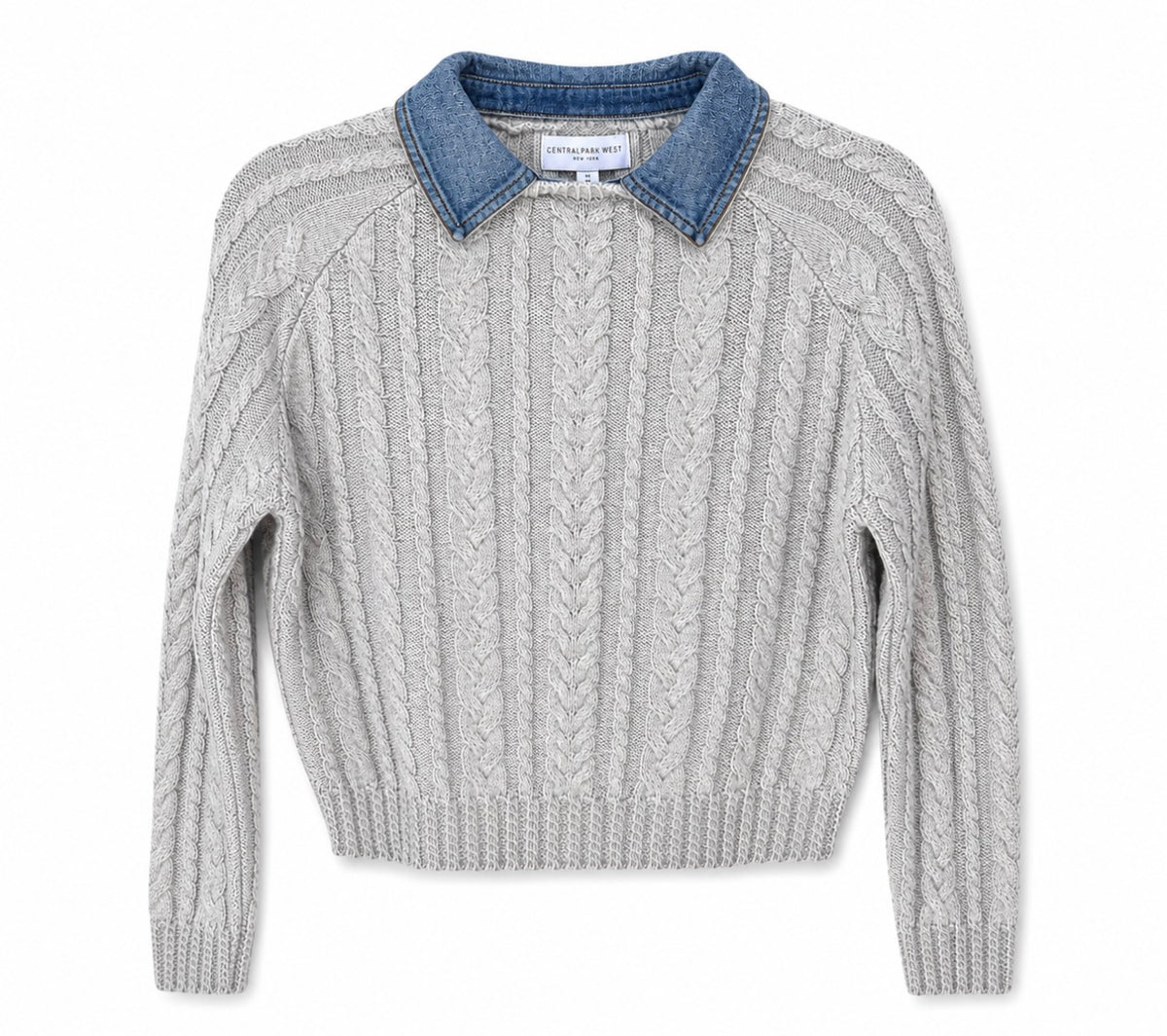 Central Park West Grey & Denim Sweater