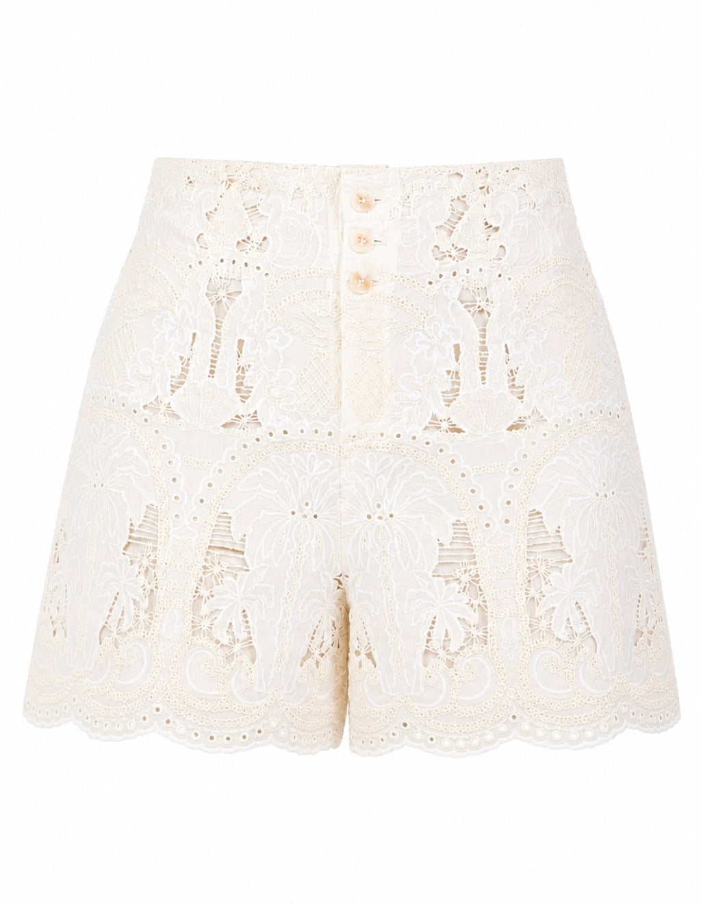 Stellah Julia Cream Lace Shorts