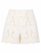 Stellah Julia Cream Lace Shorts