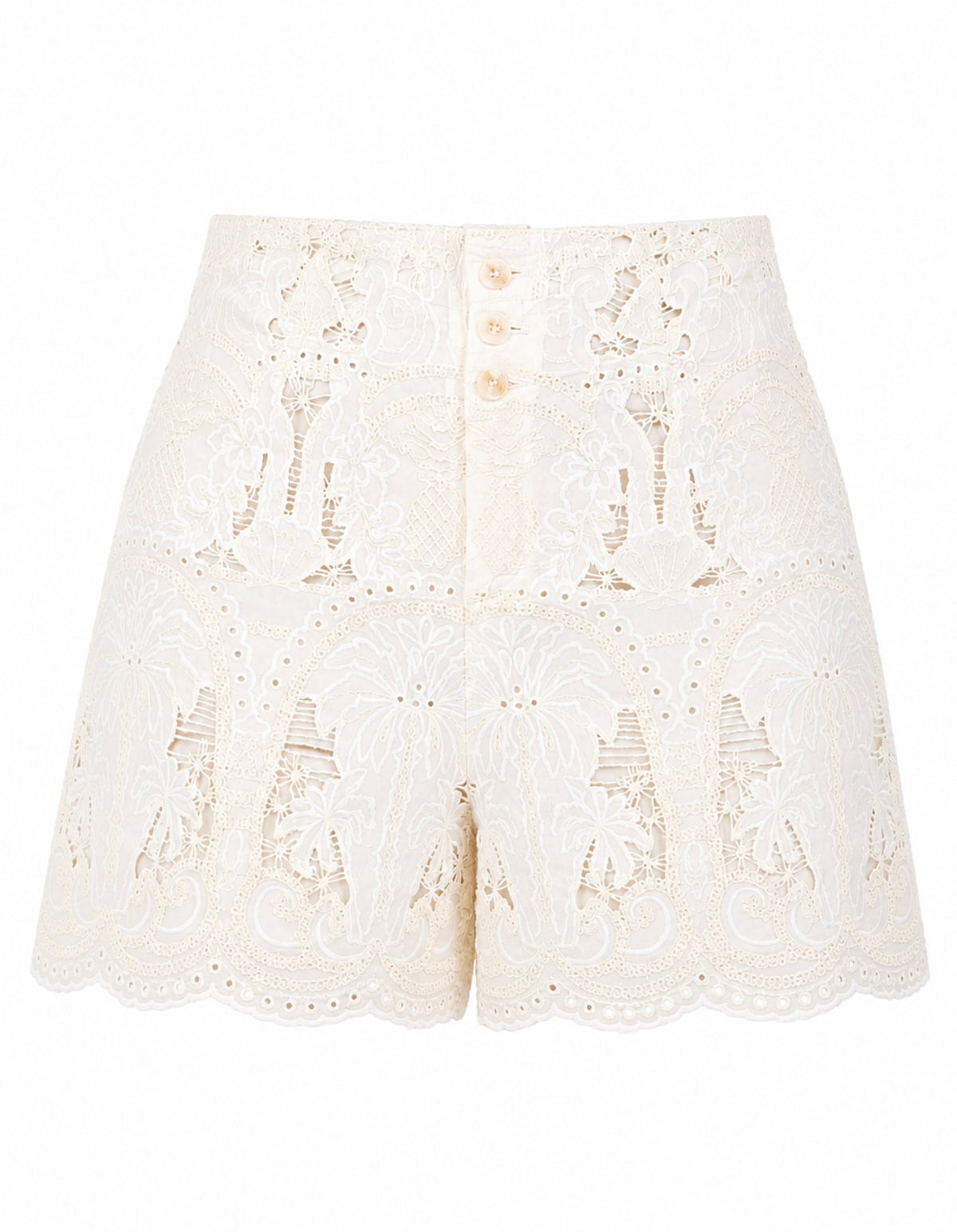 Stellah Julia Cream Lace Shorts