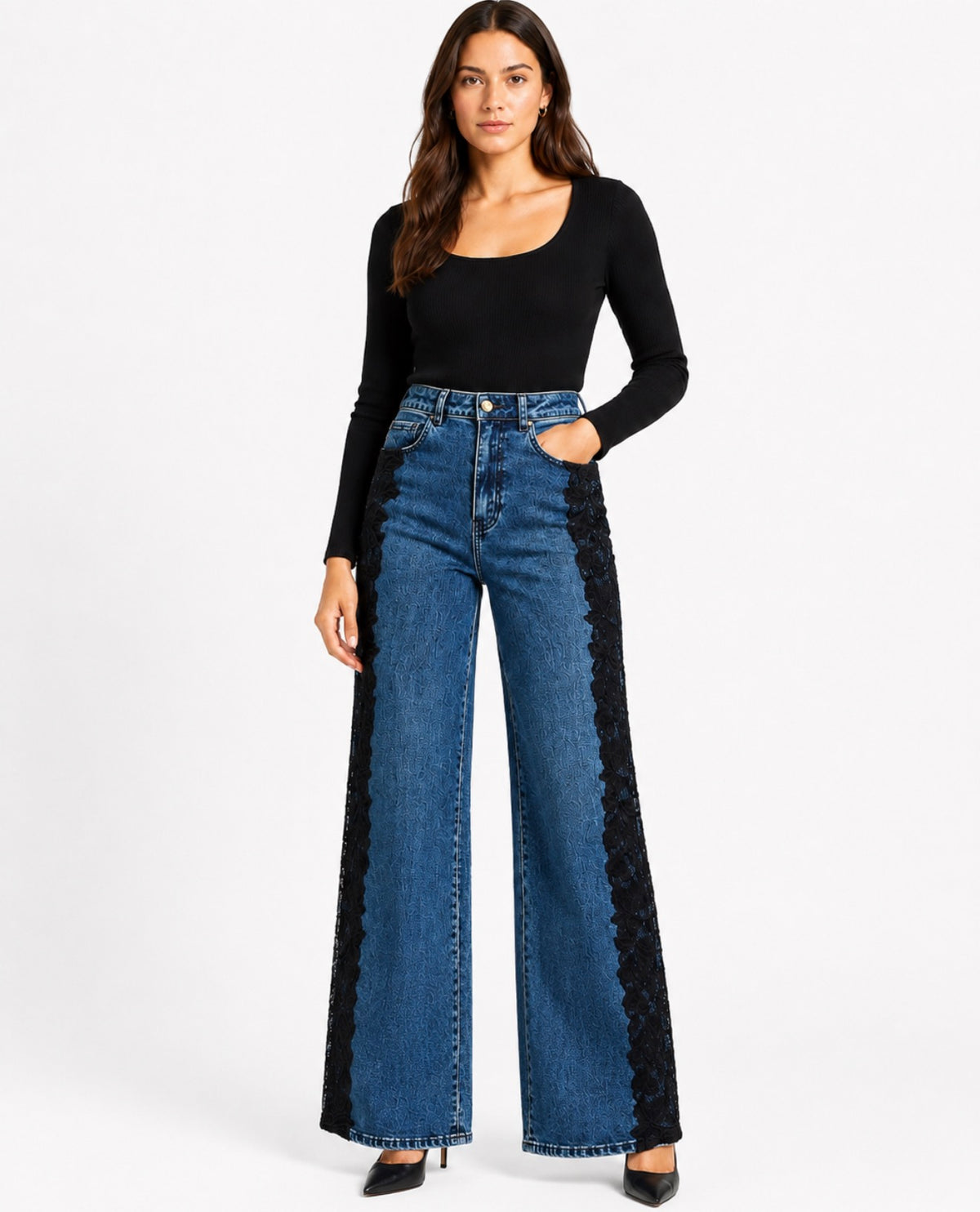 Generation Love Black Lace Denim