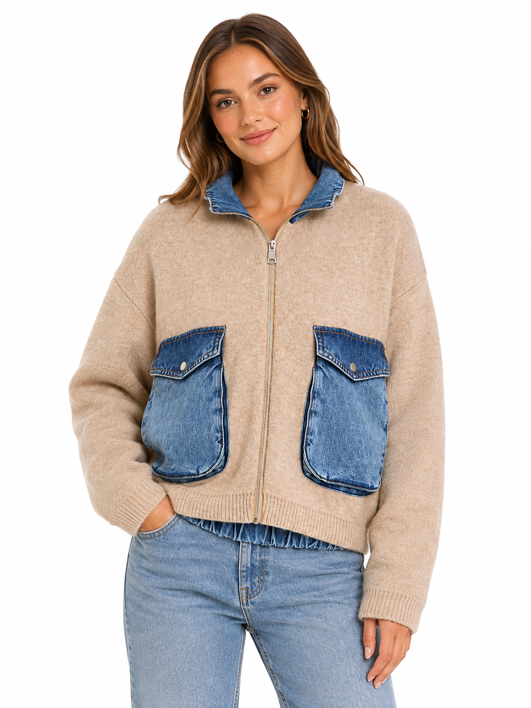 Denim Cream Sweater