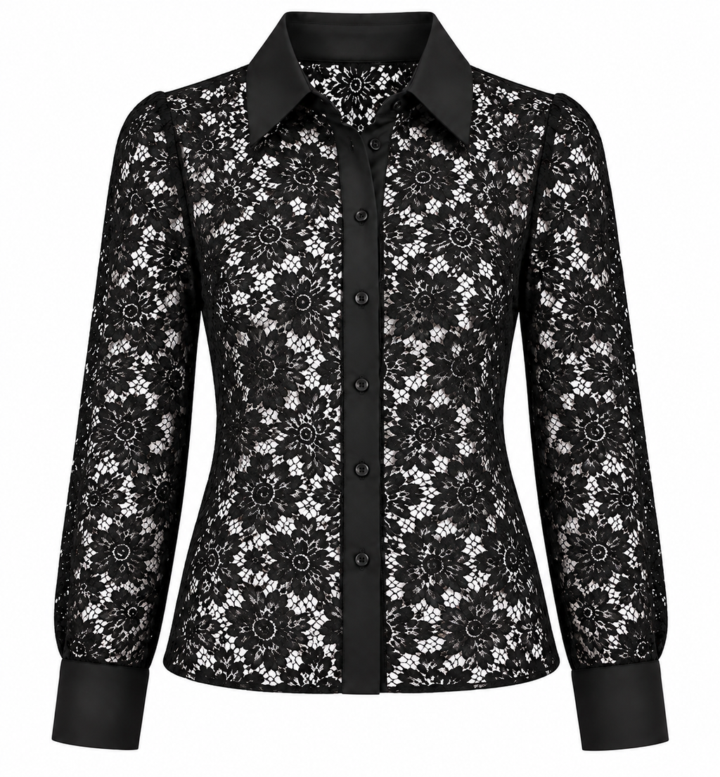 Stellah Black Lace Top